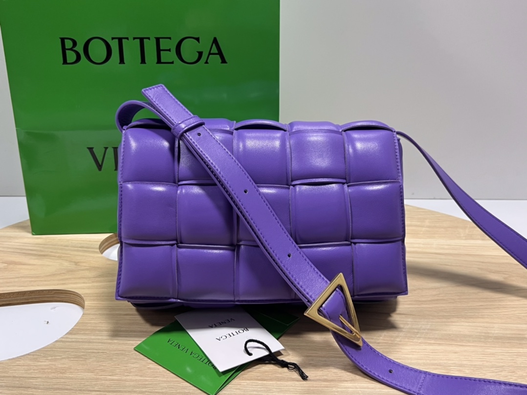 Padded Cassette Intreccio Leather Cross-body Bag Ultra Violet